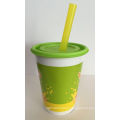 High Quality of Juice Cup with Cover and Drinking Straw